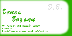 denes bozsan business card